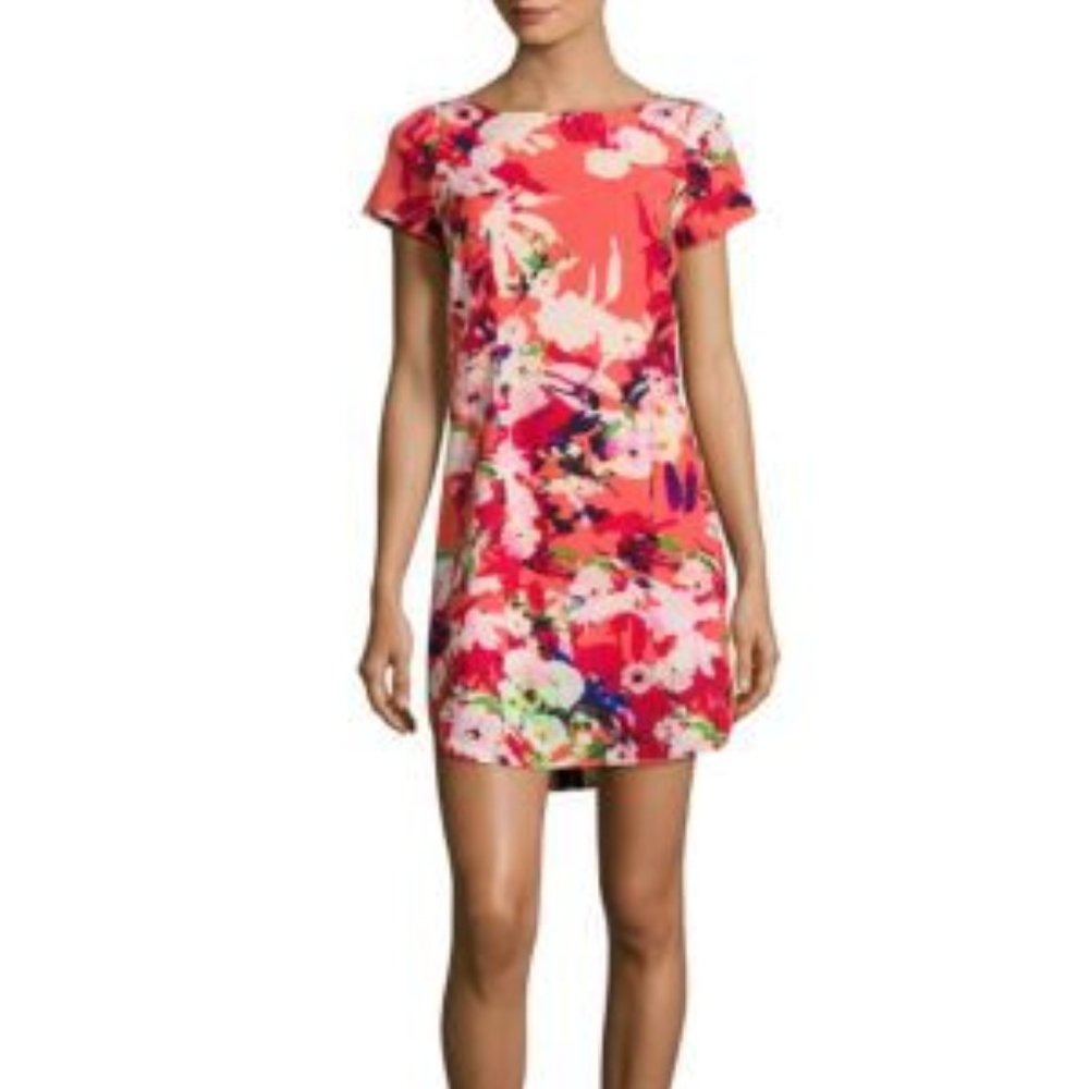 Yumi Kim Floral printed Boatneck Dress - Orange Floral - Size L